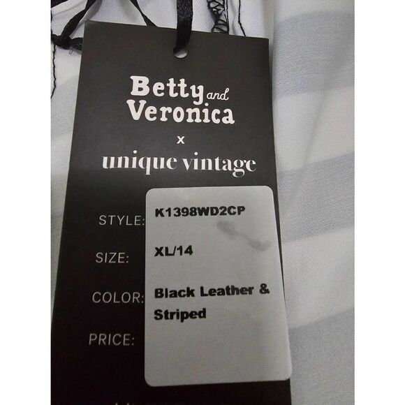 Unique Vintage Betty and Veronica Vegan Leather Dress Size XL - Picture 6 of 8